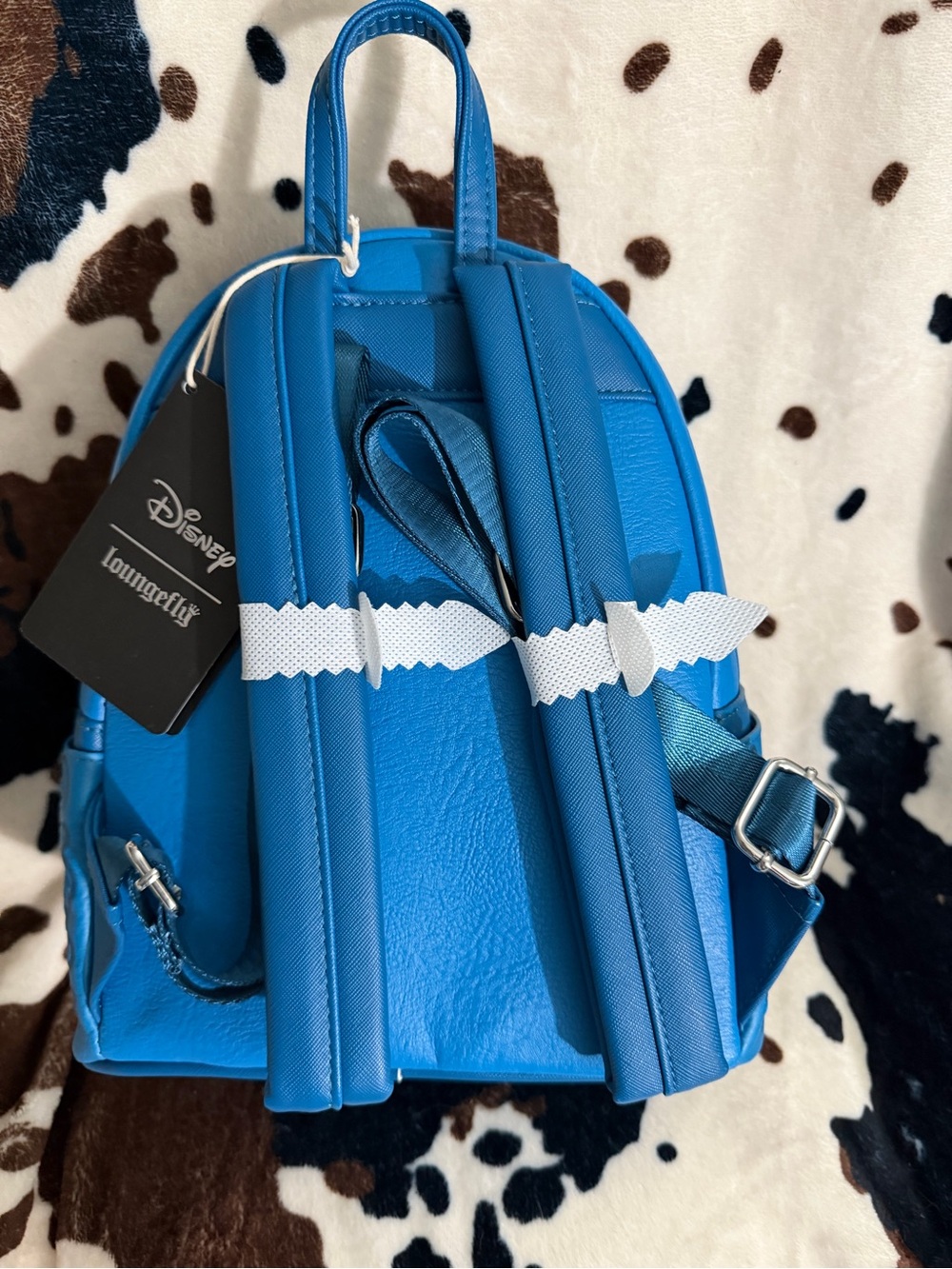 Loungefly Blue Embossed Stitch Mini Backpack - Picture 4 of 5